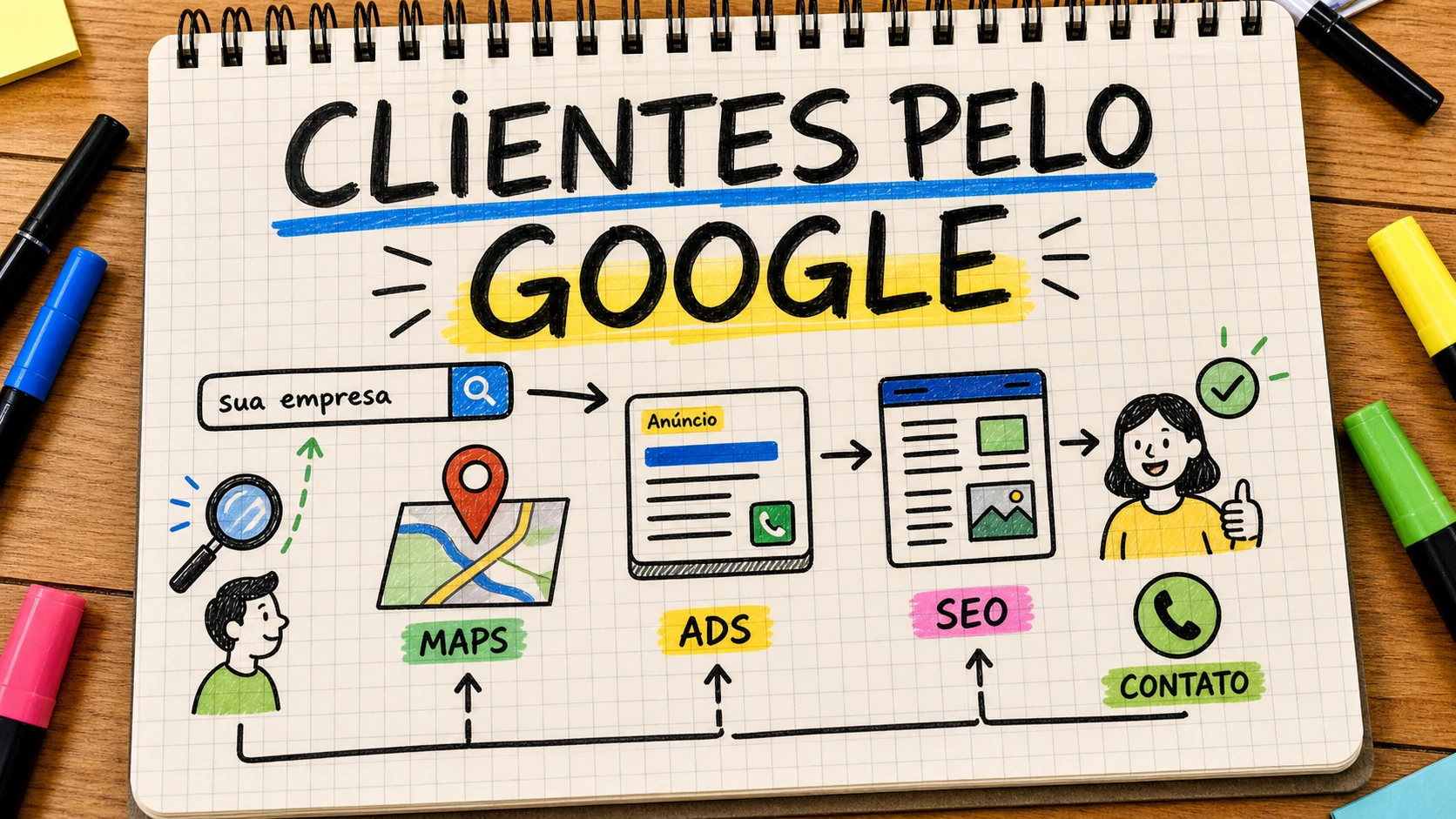 Atrair clientes pelo Google usando SEO local, Maps e anúncios de busca