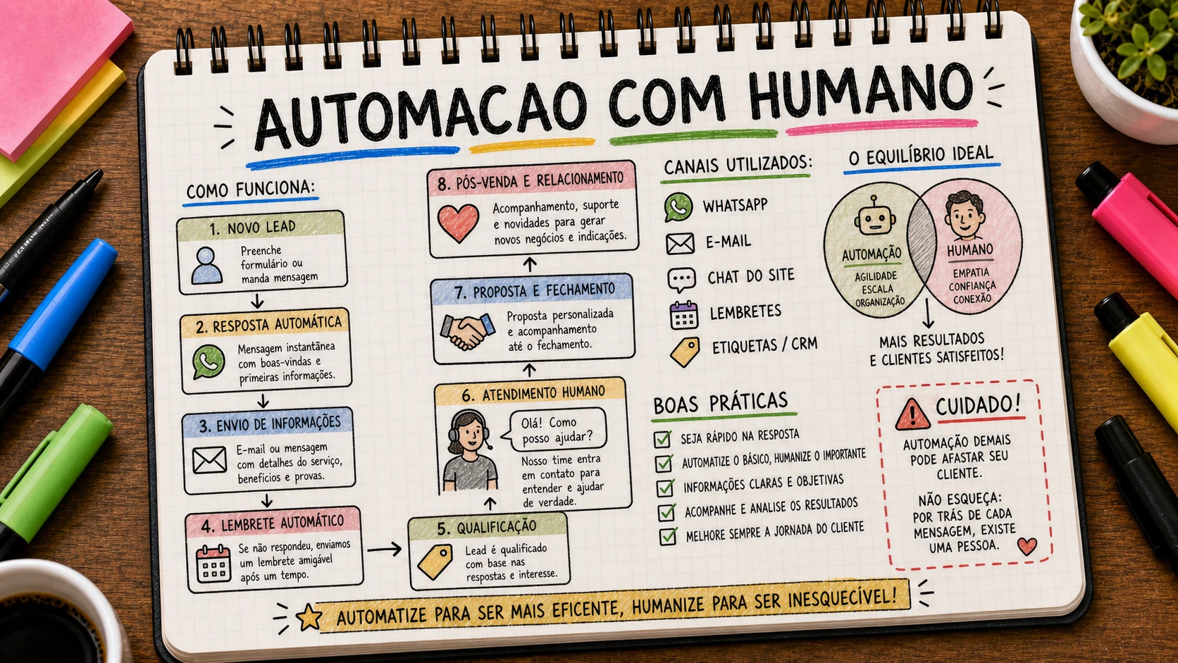 Automação de marketing para negócios locais com lembretes e atendimento humano