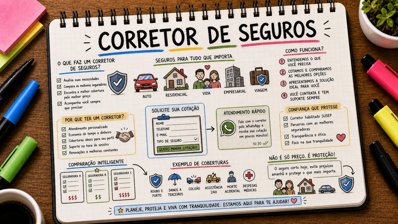 Captar clientes para corretor de seguros com cotação e atendimento consultivo