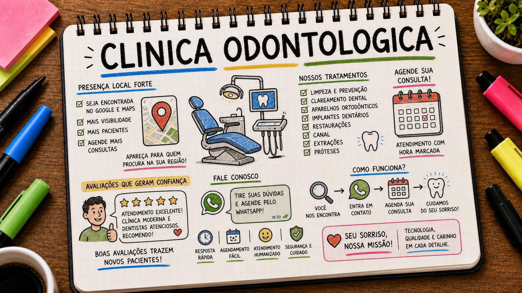 Divulgar clínica odontológica no Google com perfil, avaliações e agendamento