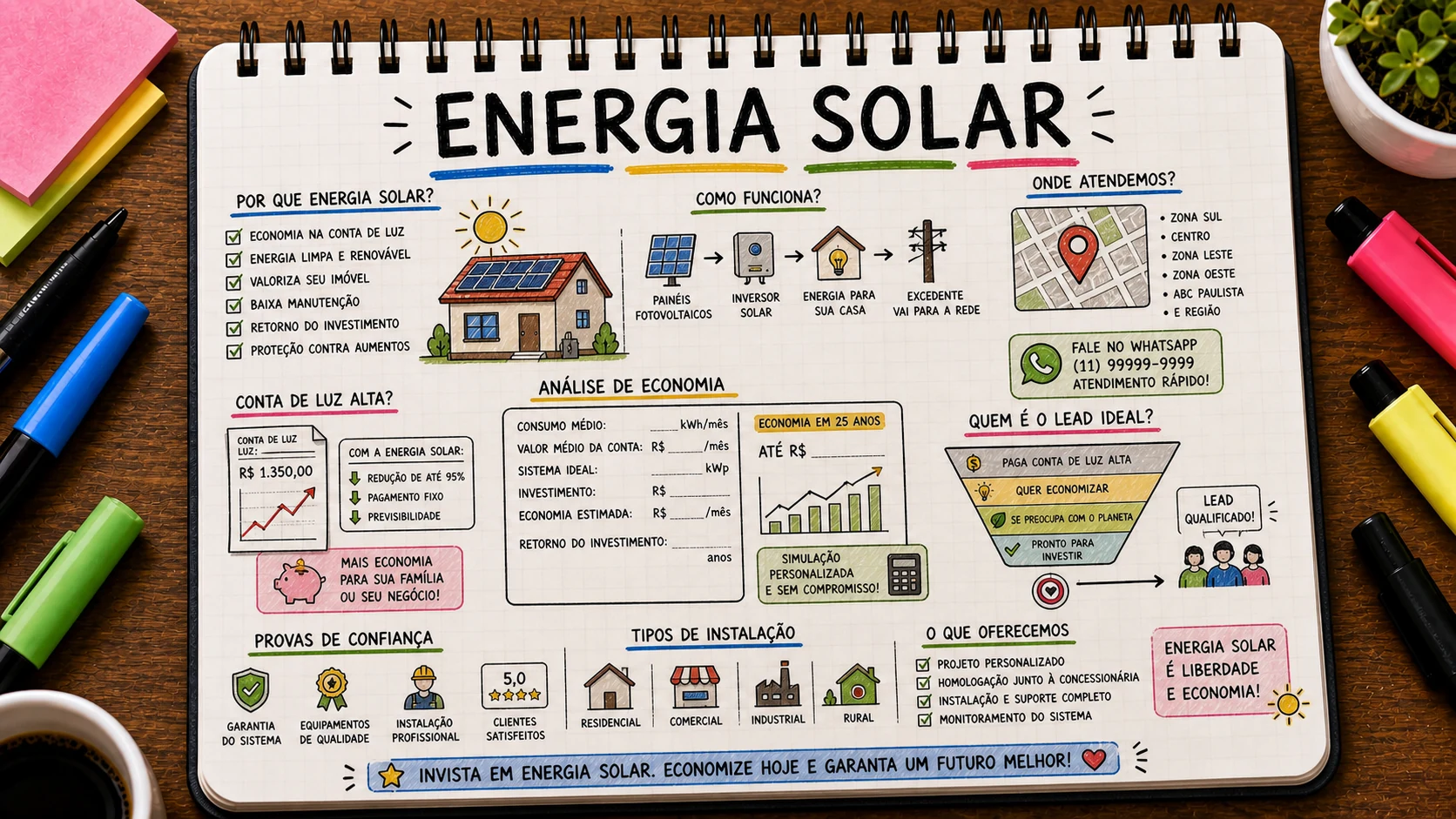 Divulgar empresa de energia solar com análise e qualificação de leads