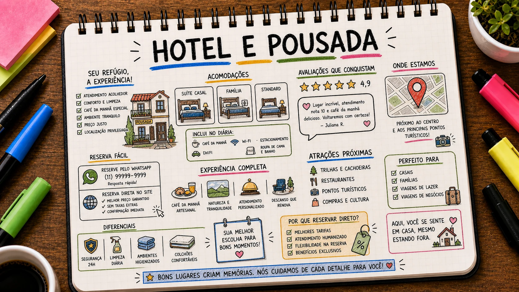 Divulgar pousada com fotos, avaliações e reservas diretas