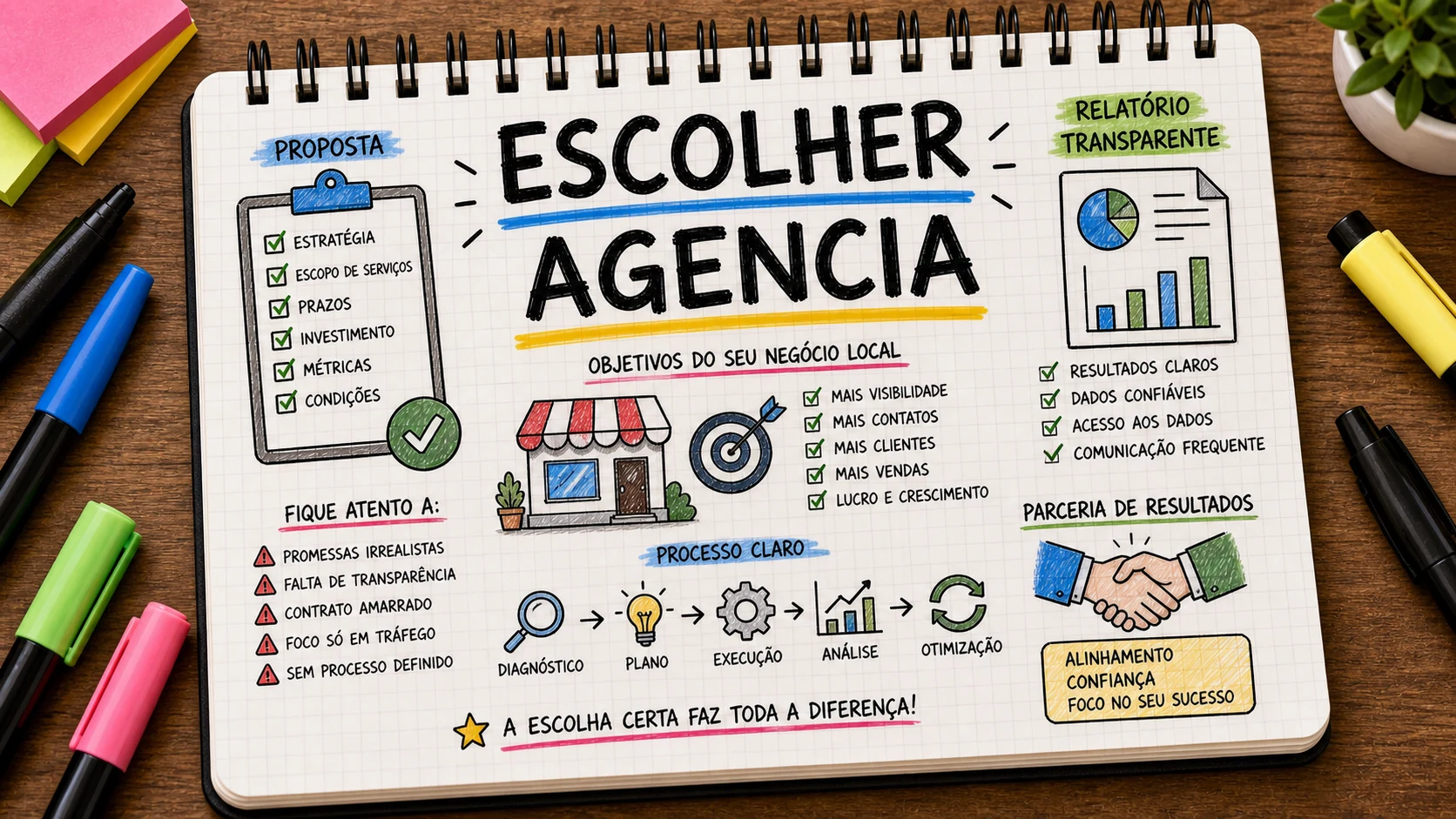 Escolher agência de marketing digital com critérios de processo e transparência