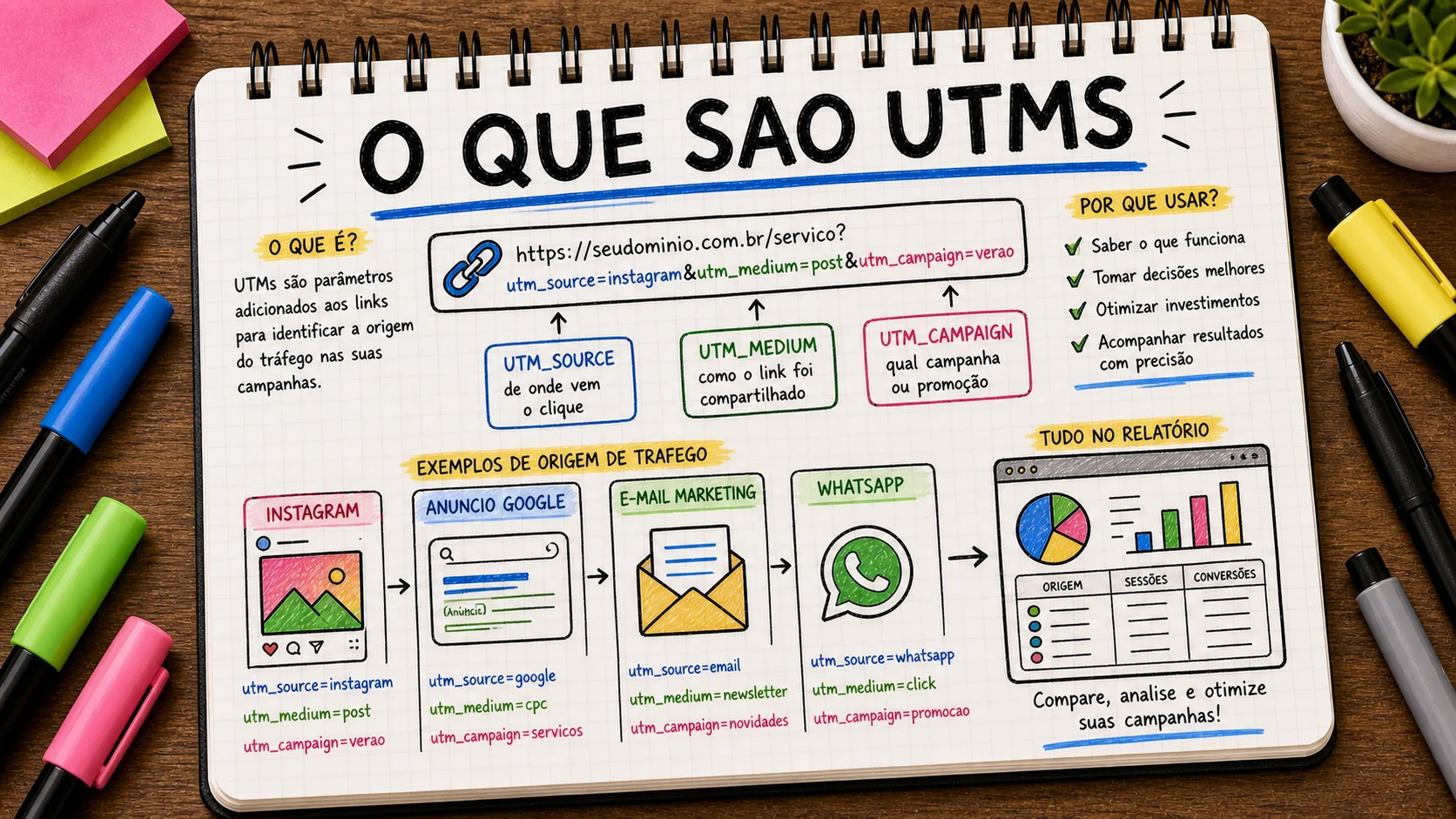 O que são UTMs explicado com links rastreáveis e origem de campanhas