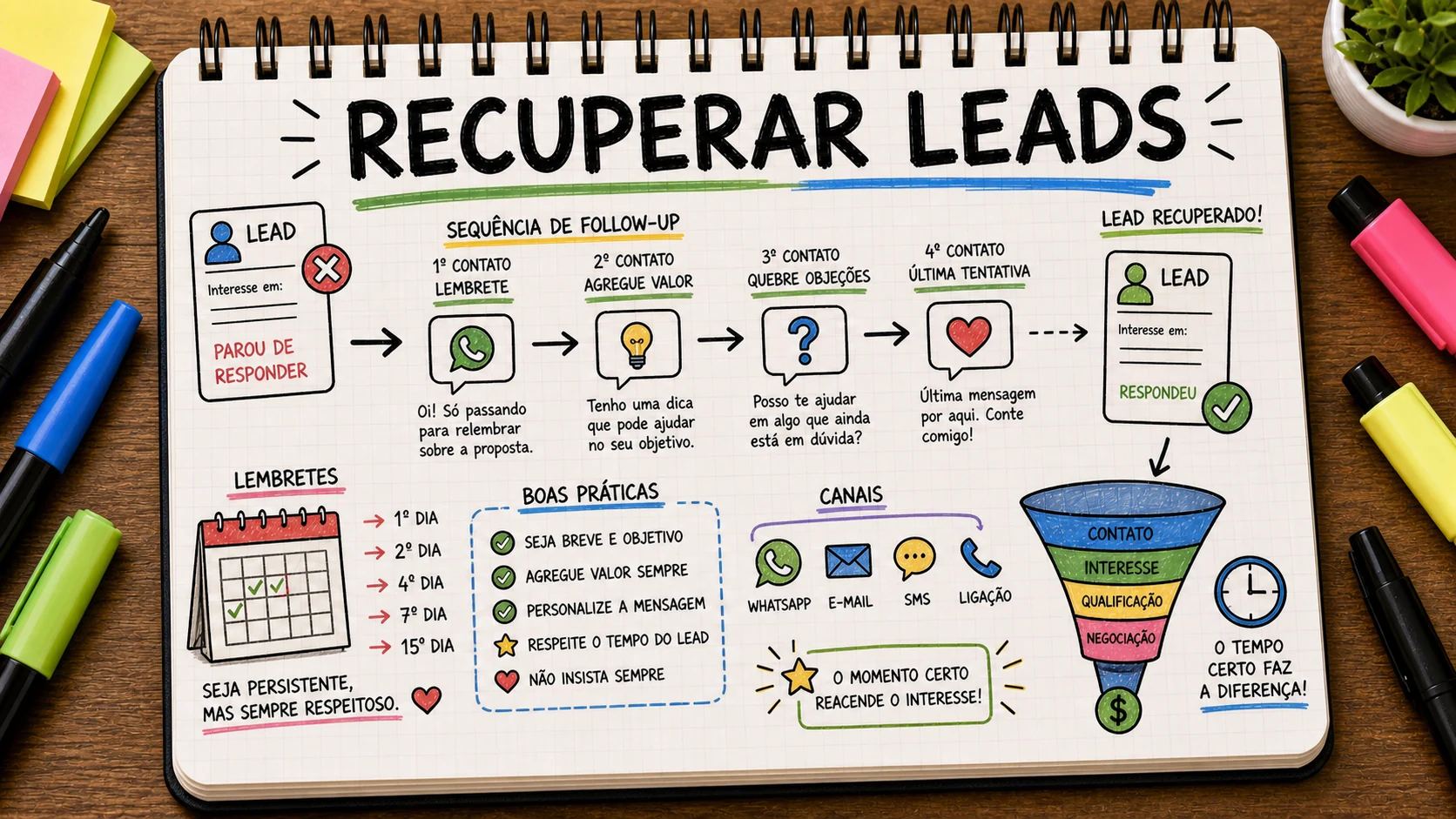 Recuperar leads com sequência de follow-up respeitosa pelo WhatsApp