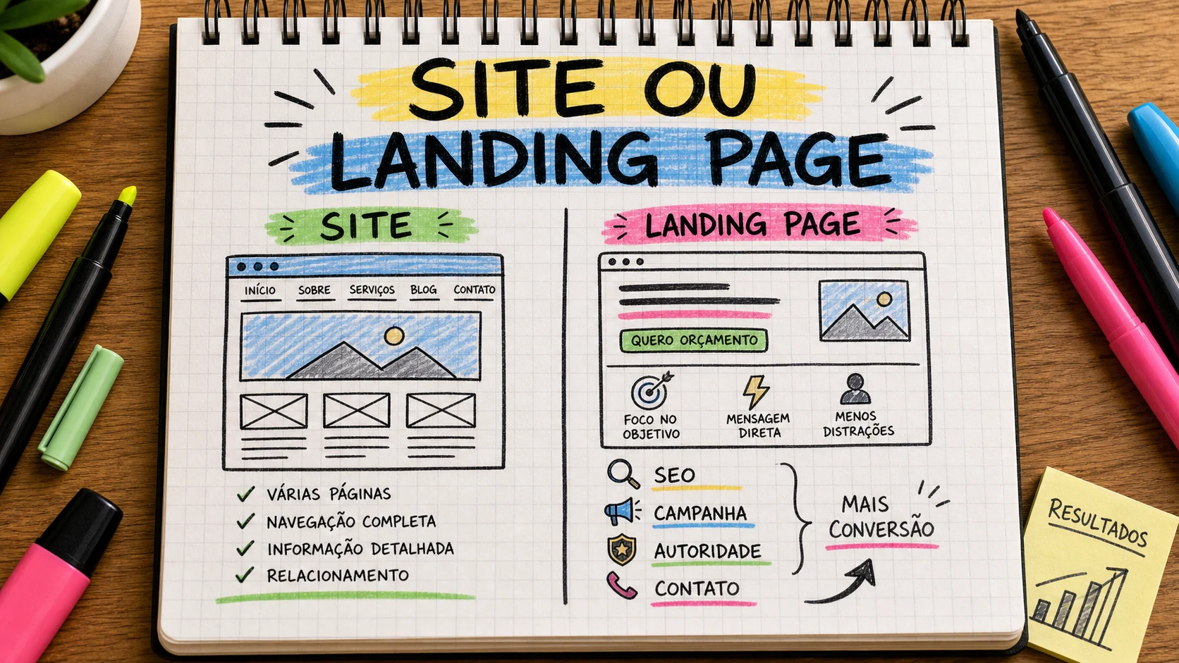 Site ou landing page comparados para estratégia de negócio local